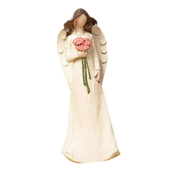 Wooden Figurine Angel 4,72 Tall Author's Handwork Statuette Carved and Painted by Russian Artists from Sergiev Posad.Home Decor A Keepsake Gift.Handmade in Russia. 